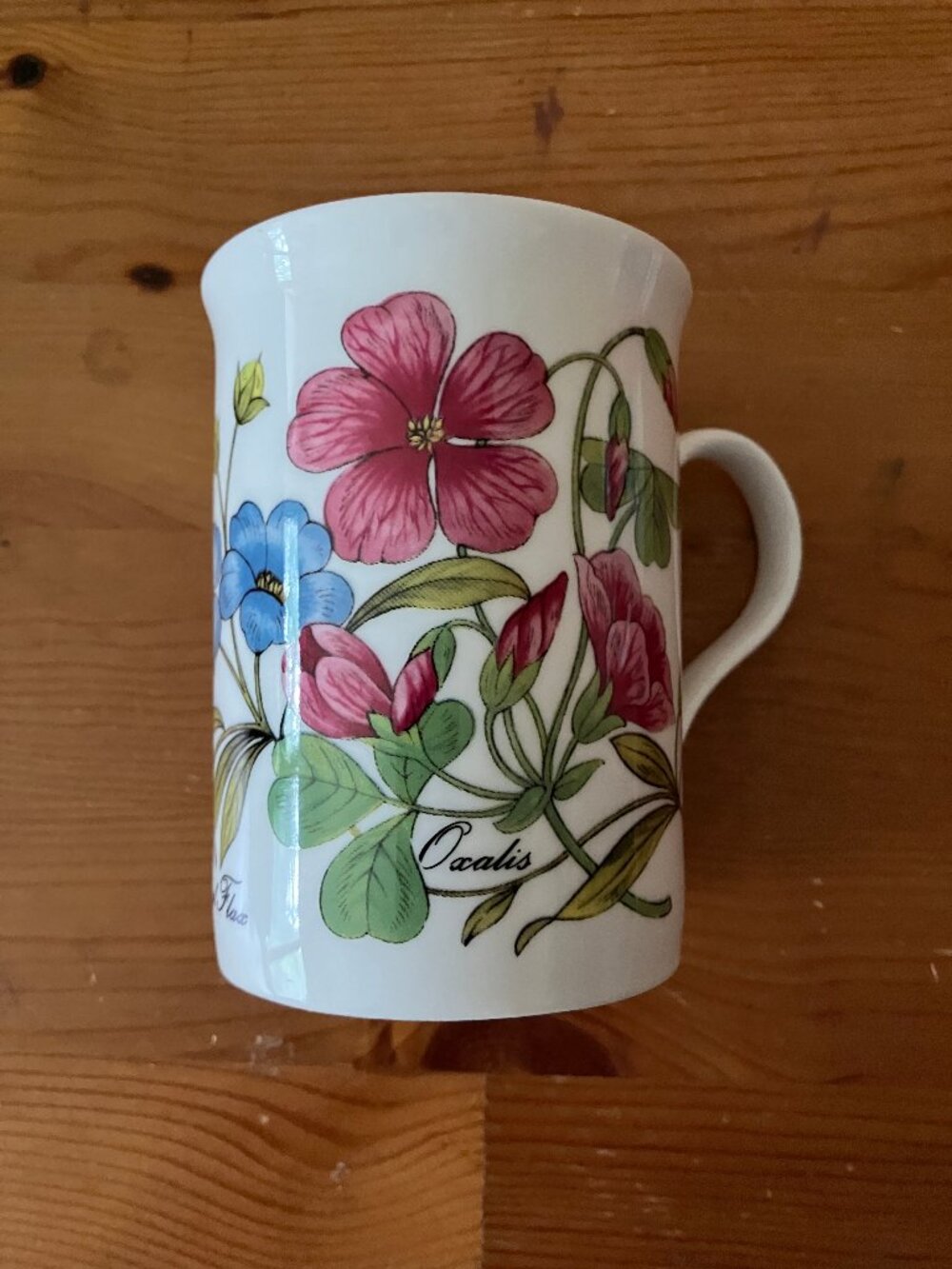 CROWN TRENT Fine Bond China Mug Limited Made in England White/floral print 8 oz